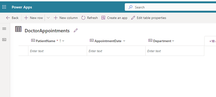 Create Dataverse Table